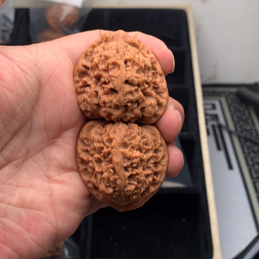 文玩核桃把件42尺全品无修天残脚南疆石