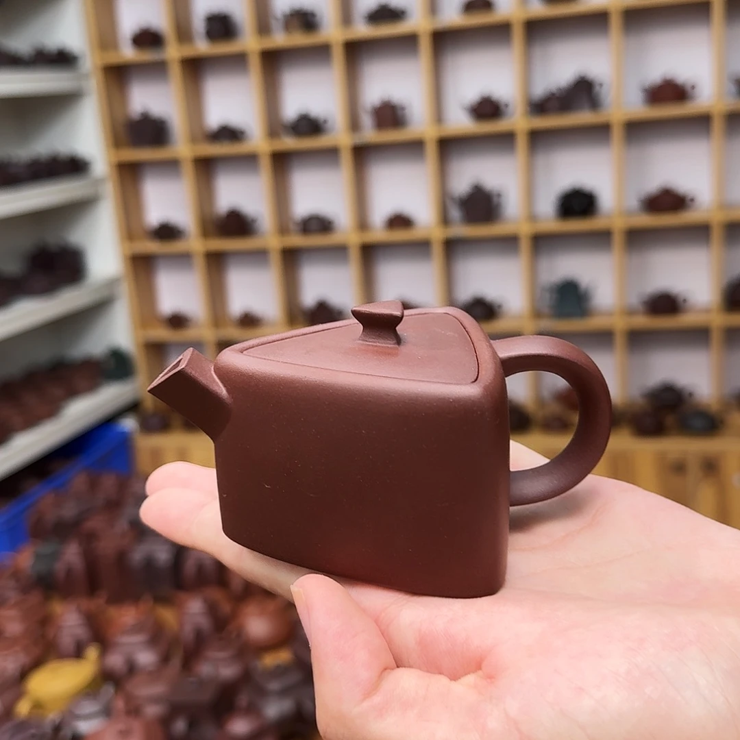紫砂茶壶三角石瓢120cc