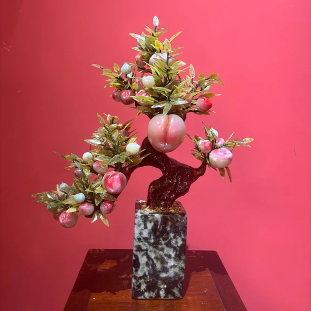 【本尼家】Y191寿桃盆景装饰摆件52*27*66cm