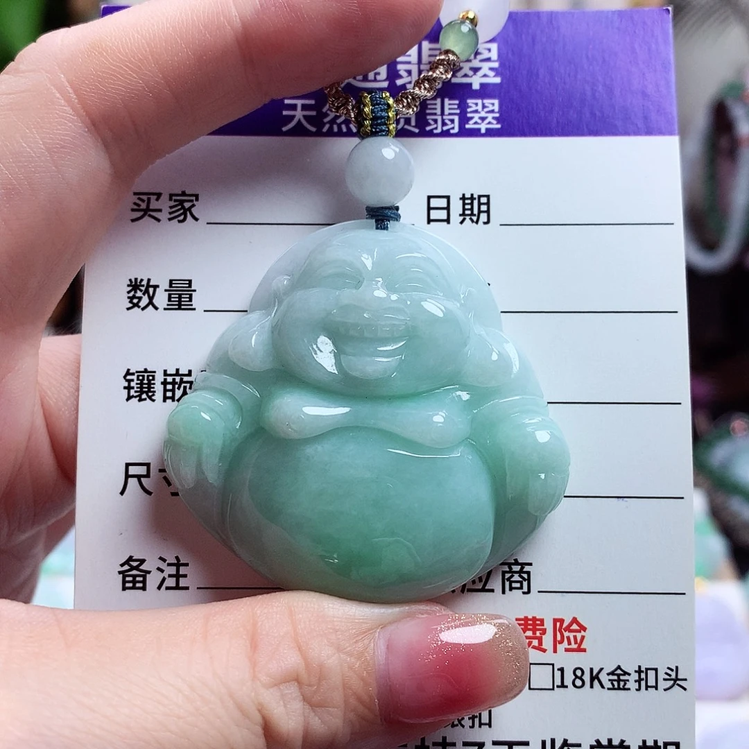 翡翠未镶嵌颈饰佛公16
