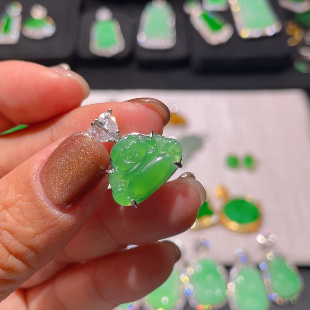 翡翠颈饰银S925镶嵌诉*时精品