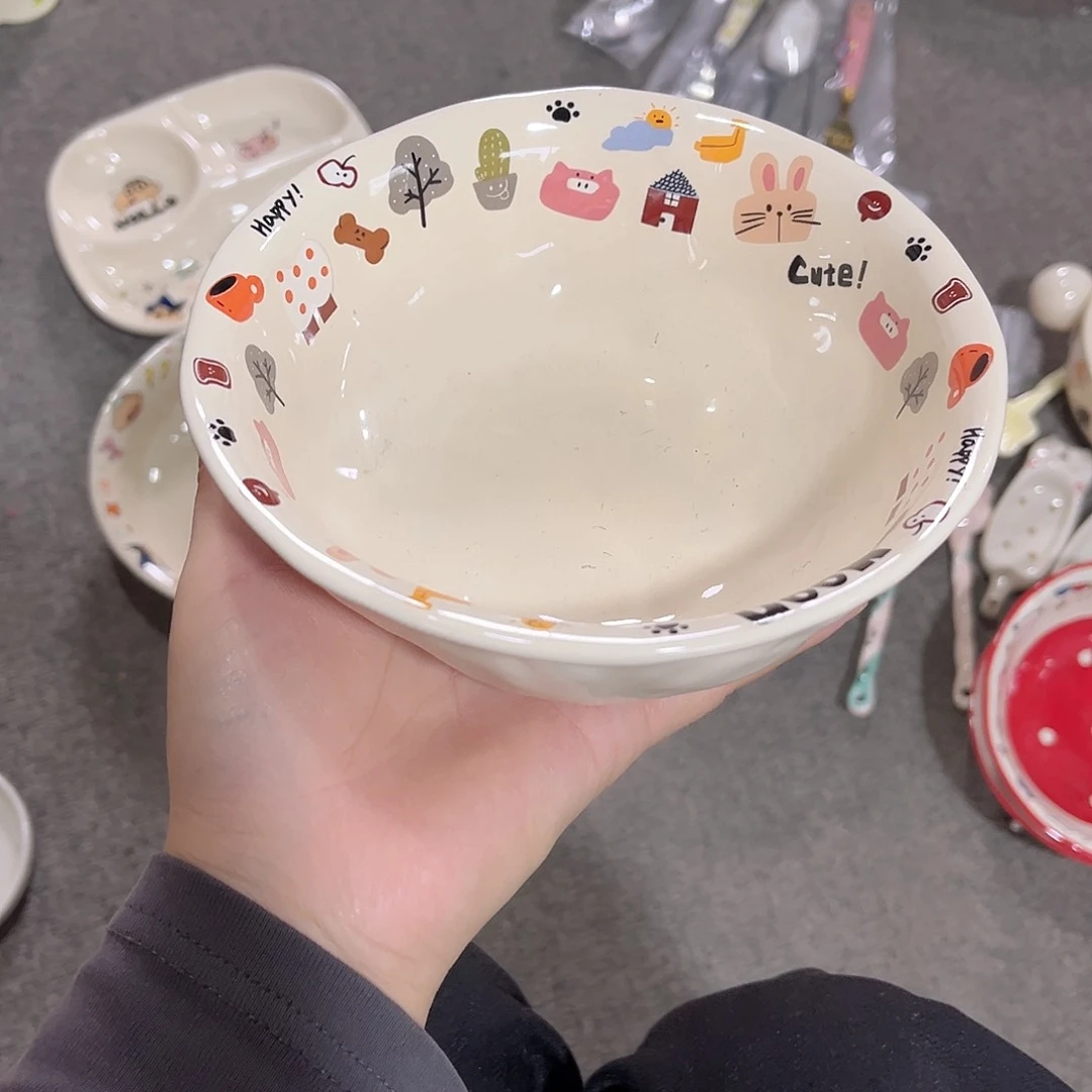 正品月亮小狗6寸陶瓷餐具