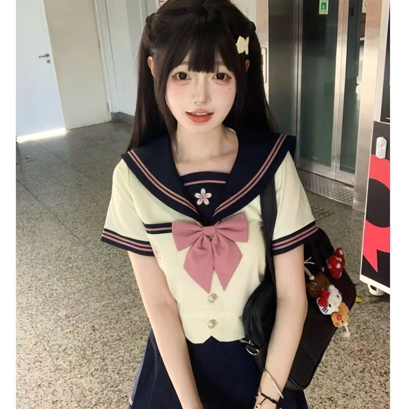 戴维【商场同款】原创JK制服水手服正品日系学院风夏秋基础款学生中