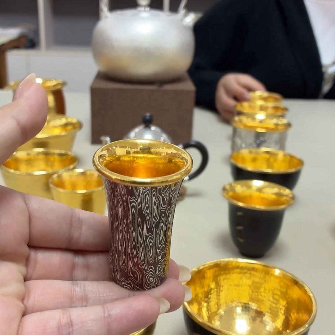 李小鹤银木纹金1克足金金杯