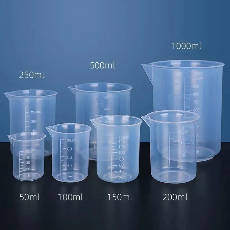 加厚大口圆形塑料烧杯实验室50毫升一个价格大容量商用计量杯