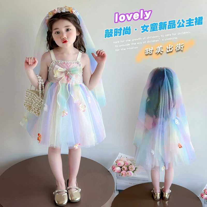 女童公主裙2025夏装3-6岁宝宝小女孩裙子夏季洋气小孩儿童连衣裙