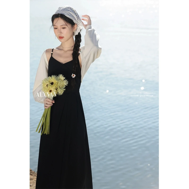 【清清】MOMO「春拟情书」针织衫连衣裙两件套女