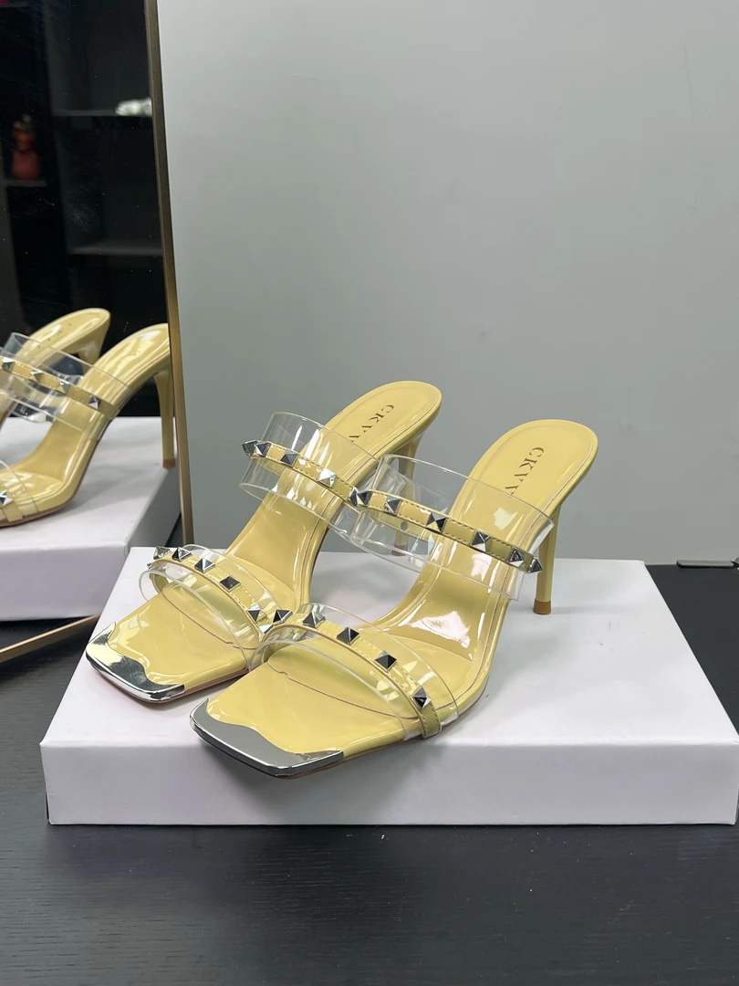 （8.5厘米）375-7191绿色细跟高跟鞋