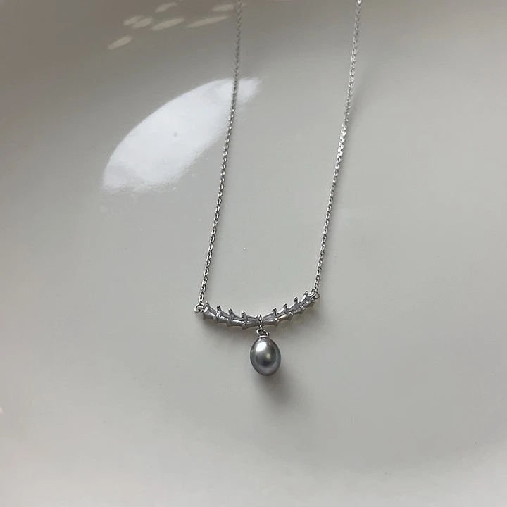 银S925镶嵌海水珍珠颈饰