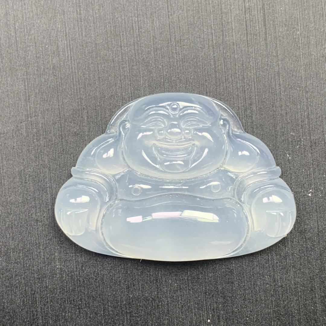 天然缅甸翡翠A货 一刀切起刚佛公镶嵌品质