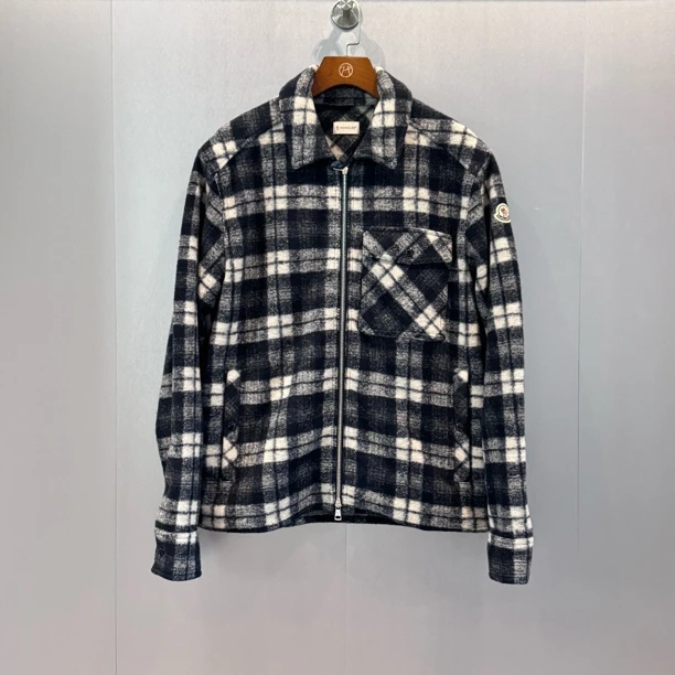 未使用 MONCLER 【5折新款】盟可睐25FW羊毛混纺翻领拉链夹克