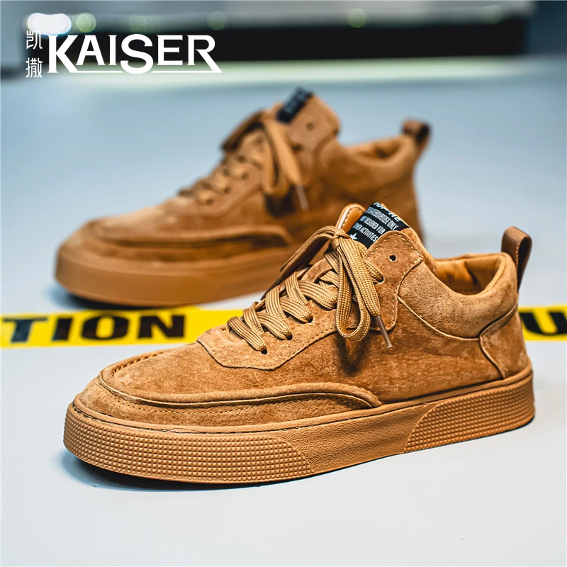 凯撒低帮男鞋秋季潮流百搭复古休闲板鞋男士防滑耐磨运动低帮鞋子