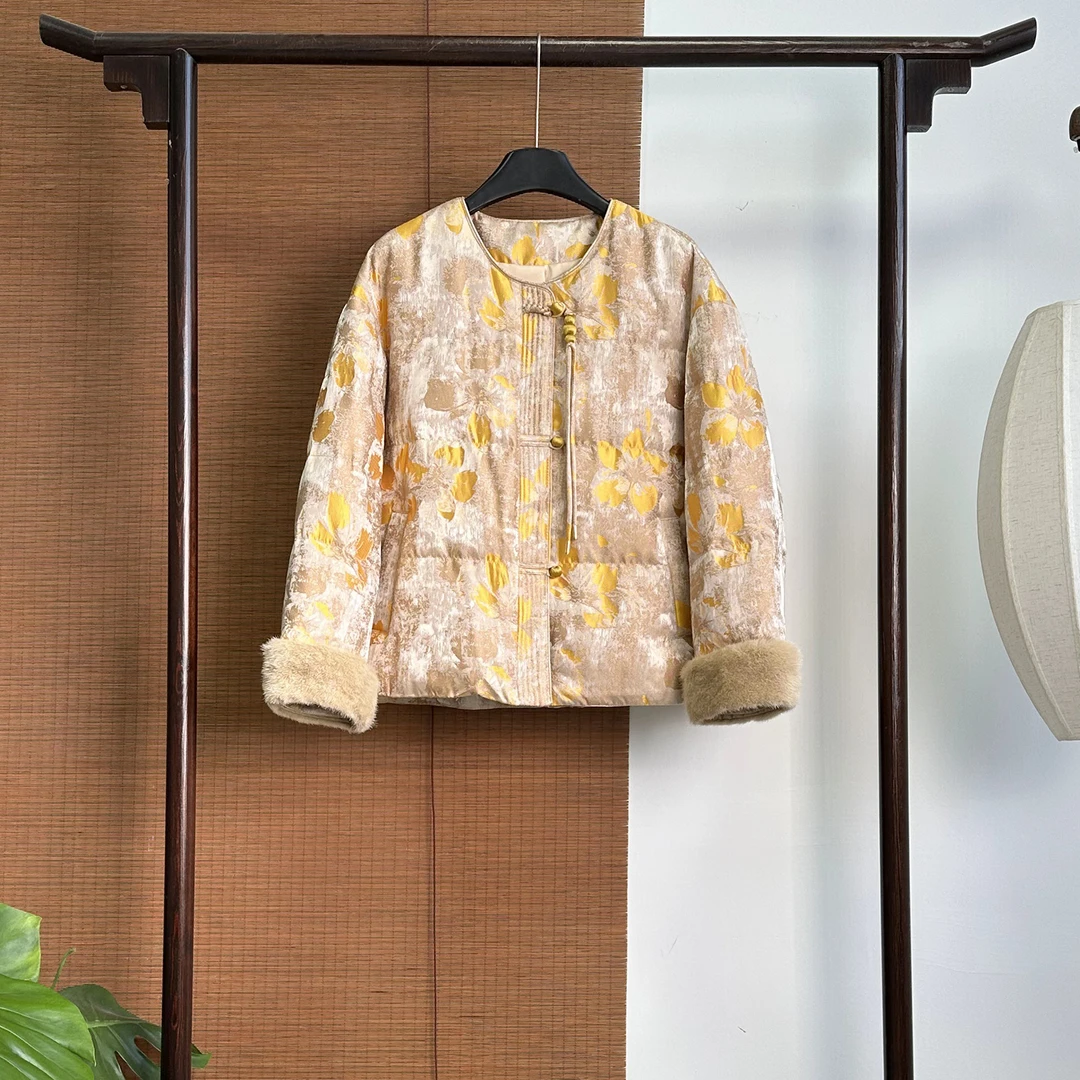 【253971】花瓣 新中式冬款  加厚鹅绒服羽绒服