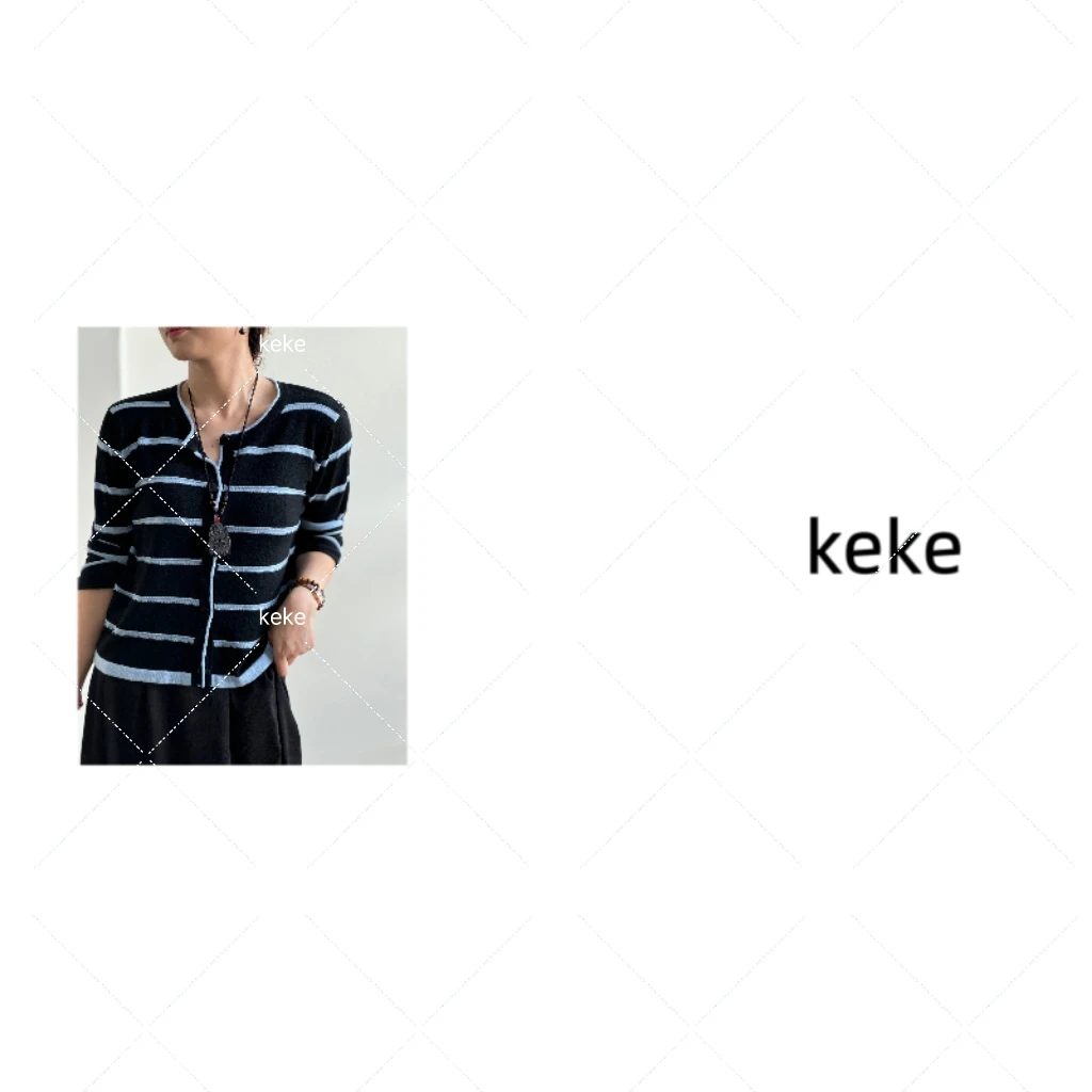 【可可品质生活店】“简风”条纹开衫