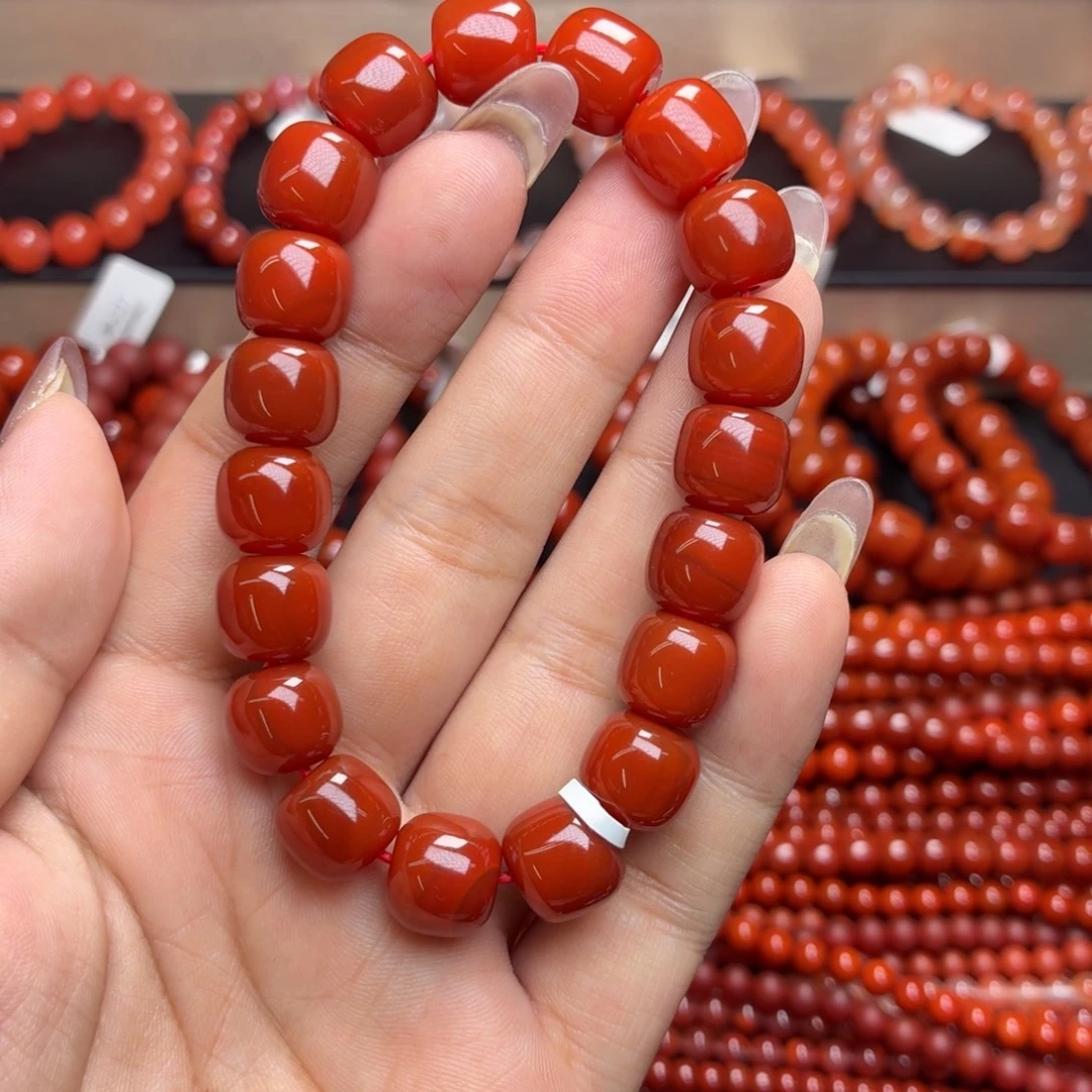 用***8未镶嵌天然玛瑙手串多圈玛瑙/玉髓