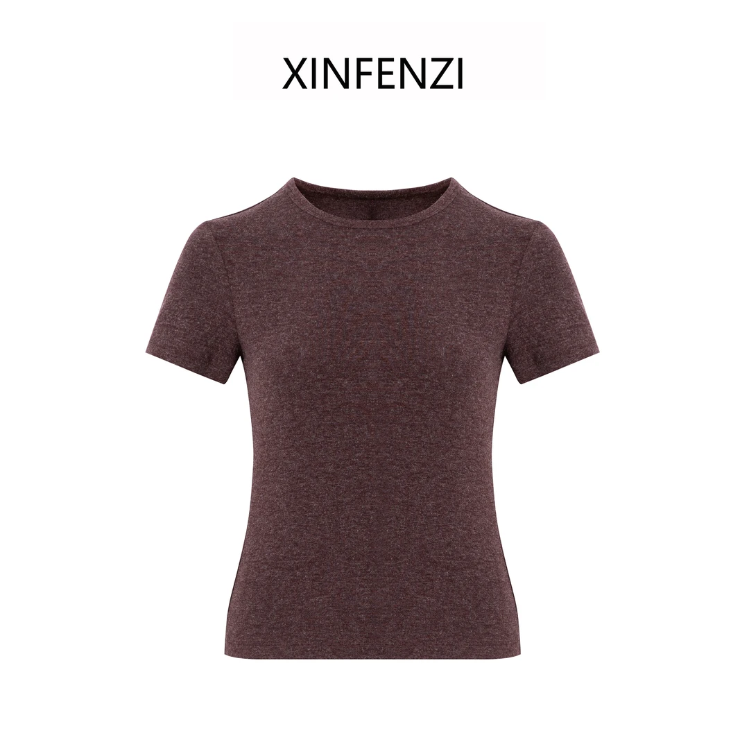 【软糯T】XINFENZI 绒感简约基础百搭高弹短袖T恤 FS33559
