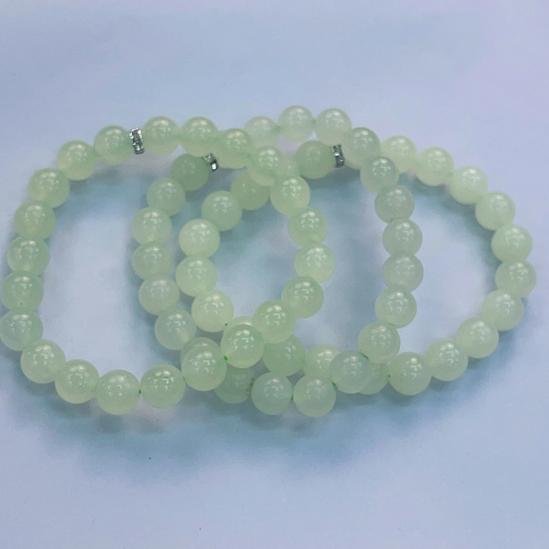 【藏收级】天然和田玉精品翠青卡8mm手串多样性发货拍一发一