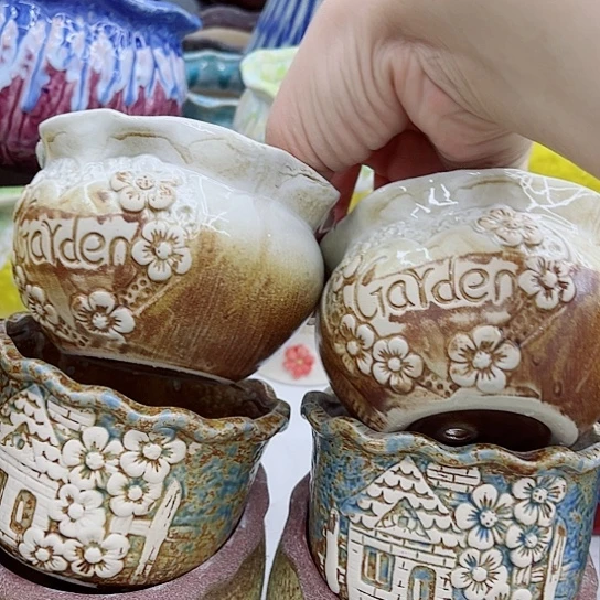 多肉绿植陶瓷花盆9.9包邮