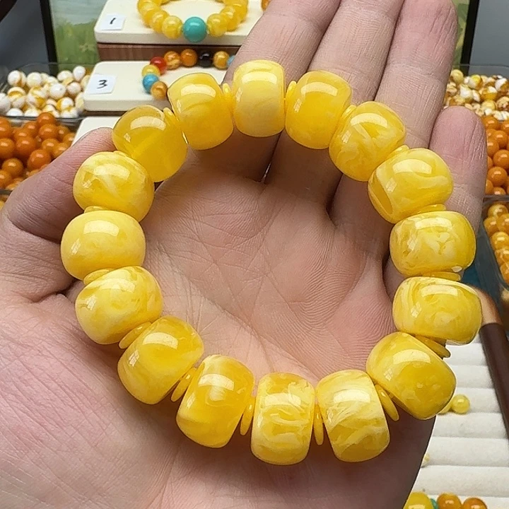 酒***枫非金属鸡油黄色算盘珠一套搭配
