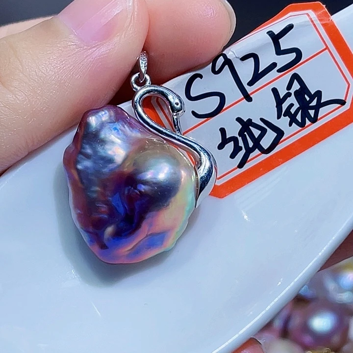 淡水珍珠银S925镶嵌颈饰