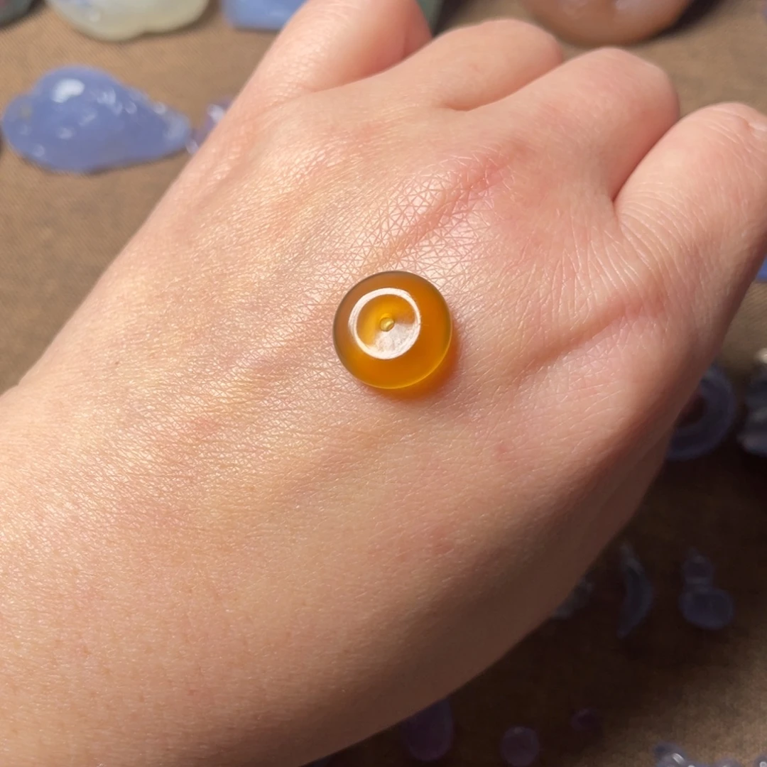 玛瑙/玉髓未镶嵌颈饰蓝玛瑙平安扣