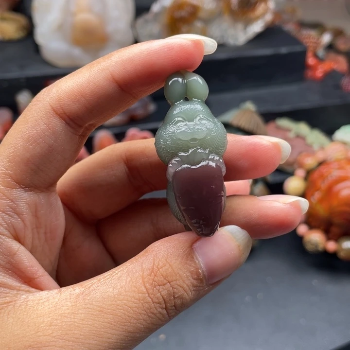 未镶嵌手工雕刻定制石英质玉萝卜兔