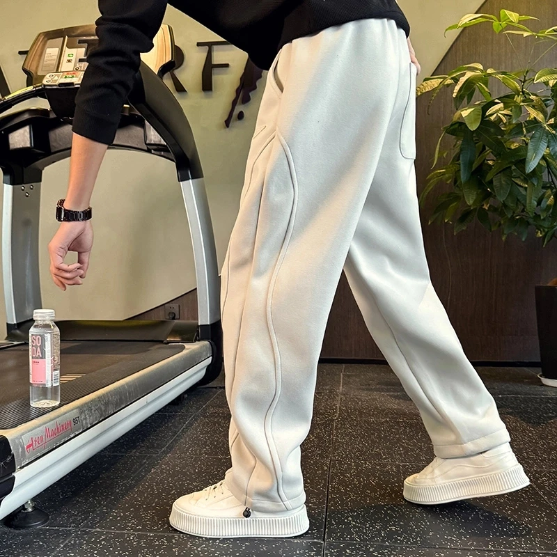 卫裤男士秋冬款2025新款爆款直筒宽松运动冬装加绒加厚休闲长裤子