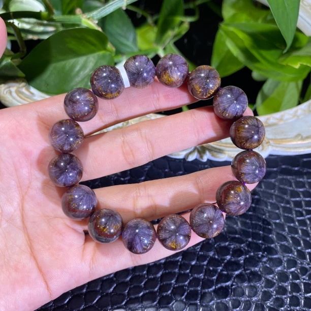 高品老矿极光二三达碧滋烟花单圈13mm左右水晶手串