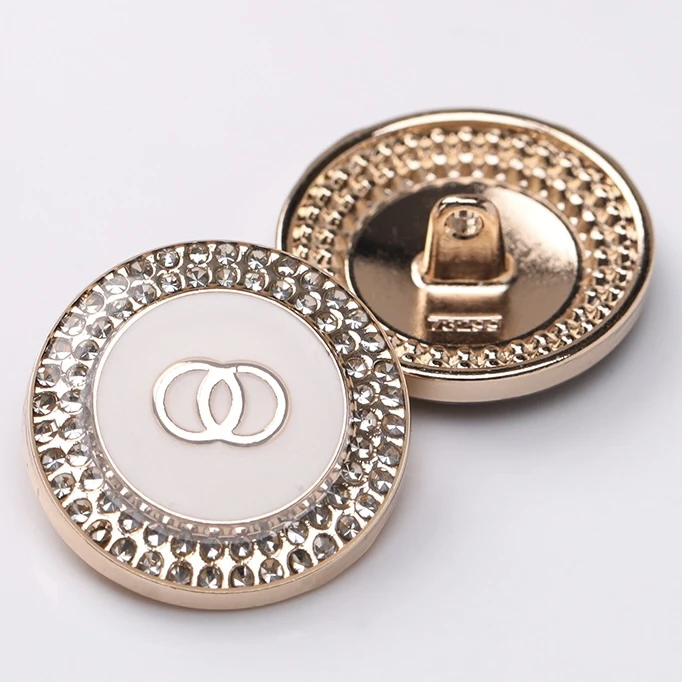 高档小香风点钻滴胶圆形钮扣精致西装大衣毛衣风衣扣子