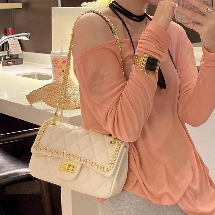 小香风大容量腋下包包女2025新款潮菱格链条包质感单肩腋下斜挎包