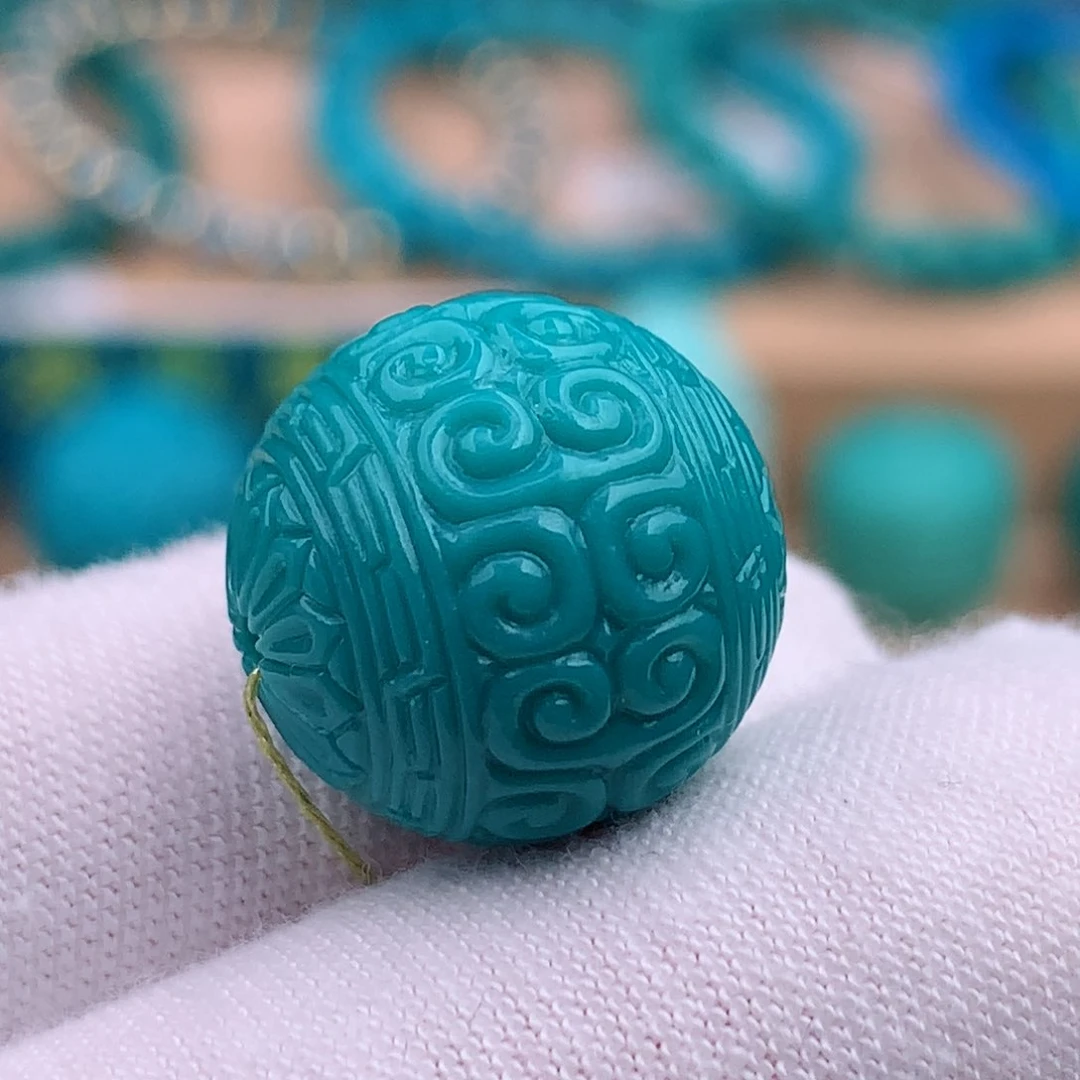 未镶嵌绿松石珠宝奇石15mm