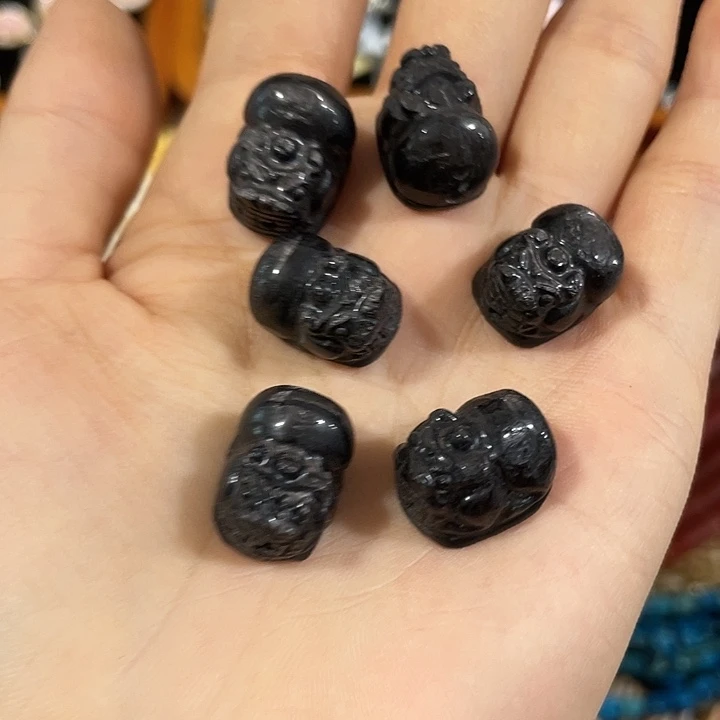 玛瑙/玉髓合金珠宝半成品一颗金运石貔貅随机