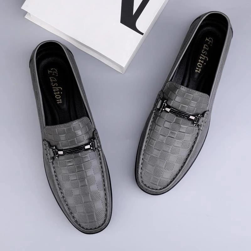 男鞋冬季透气2025新款一脚蹬乐福豆豆鞋英伦商务软底男士休闲皮鞋