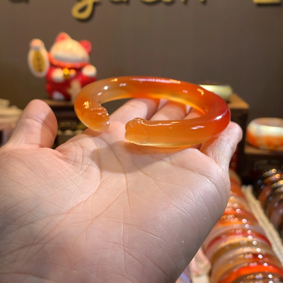 疯***子玛瑙/玉髓未镶嵌手镯35号链接拍3件