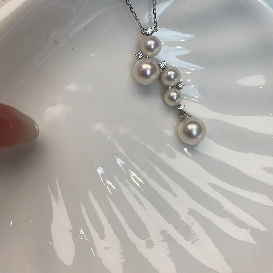 银S925镶嵌项链海水珍珠