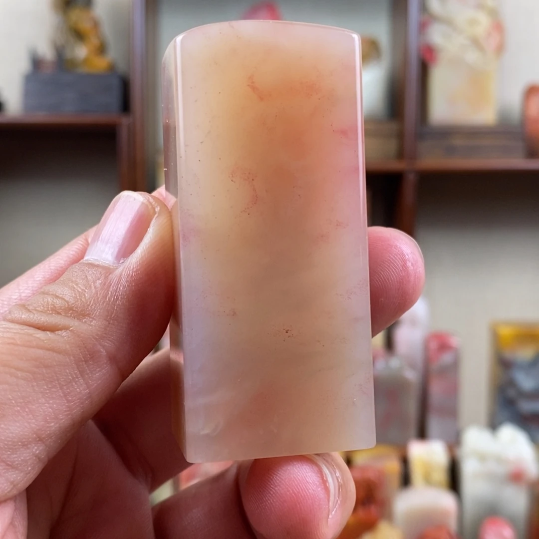 印石巴林石巴林石粉冻素章