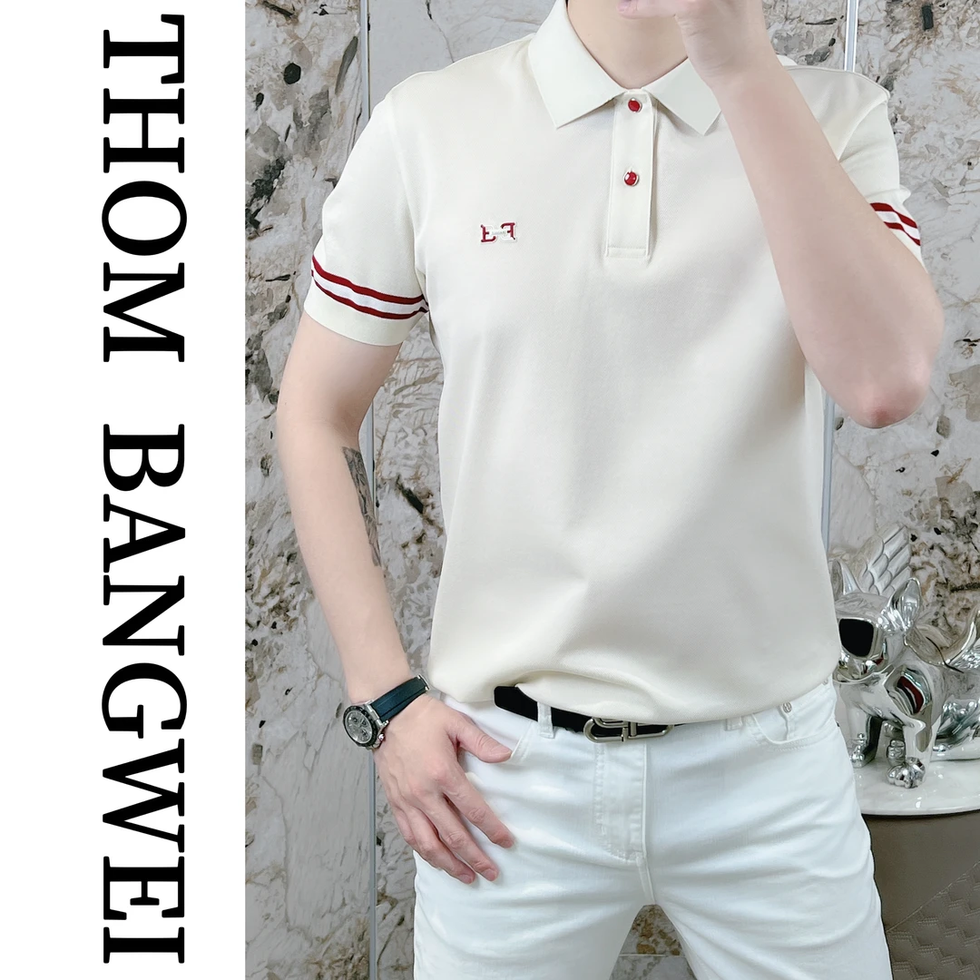 GABANINA男士夏季新款翻领针织商务轻奢休闲百搭POLO衫半袖