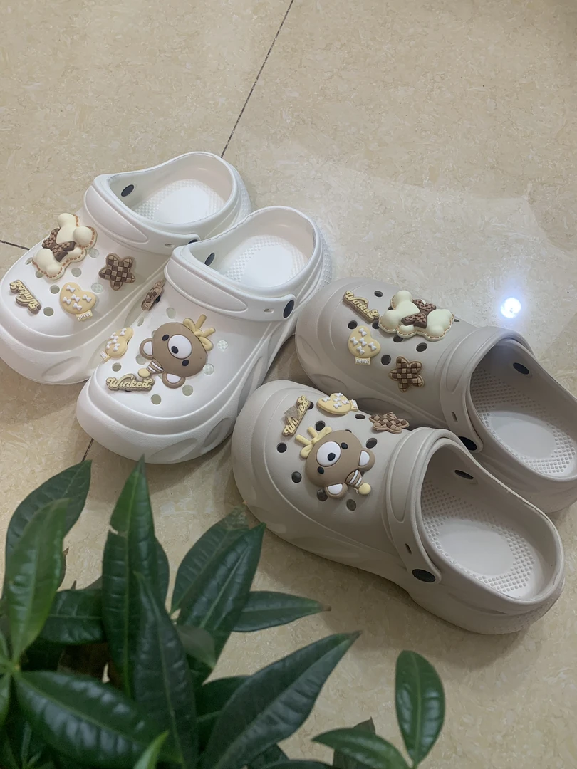 厚底洞洞鞋女款2025新款夏季外穿防滑防臭海边沙滩鞋增高eva凉拖