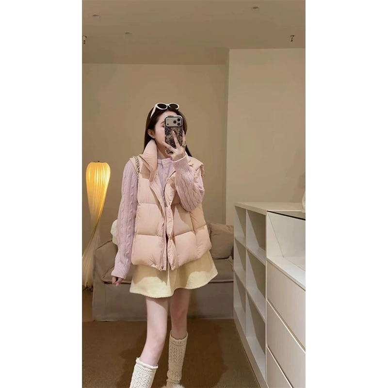 秋季时尚设计感甜美风修身显瘦内搭宽松百搭马甲上衣高腰半身裙女