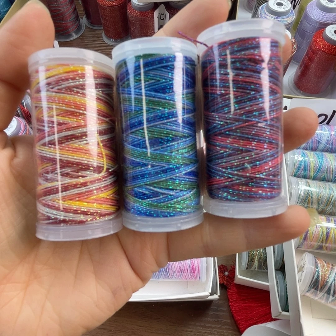 聚酯纤维0.5星空段染蜡线15克随机3卷