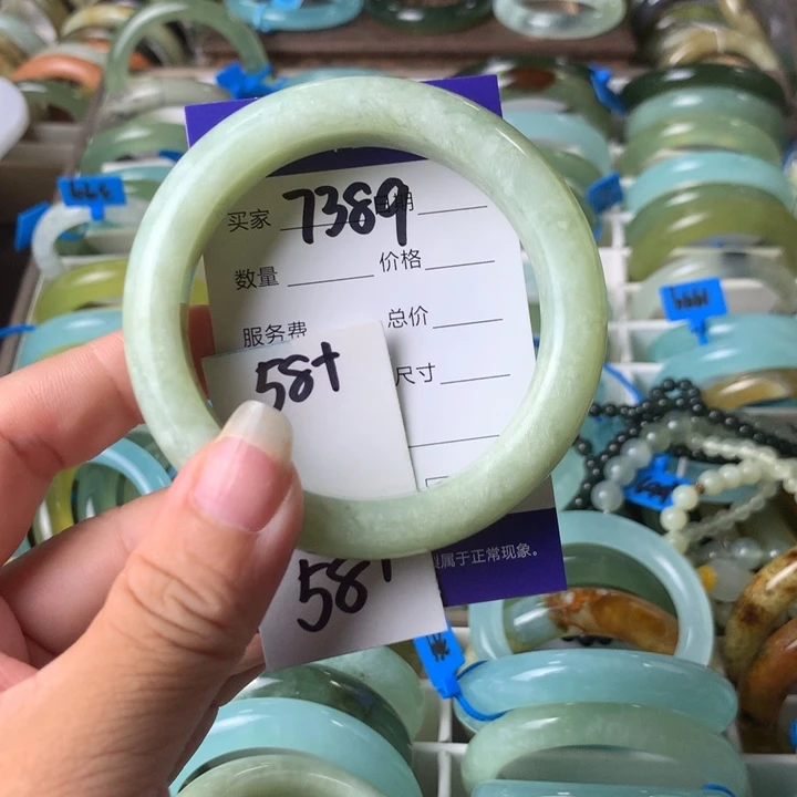 未镶嵌蛇纹石玉手镯7389