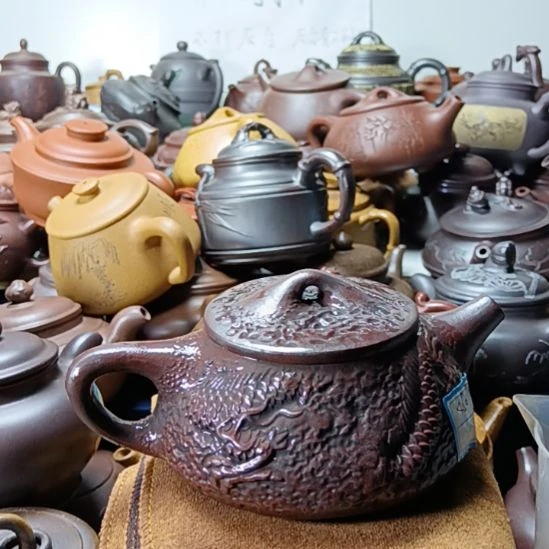 茶壶紫砂宜兴原矿铁血红砂柴烧手工450cc紫砂壶