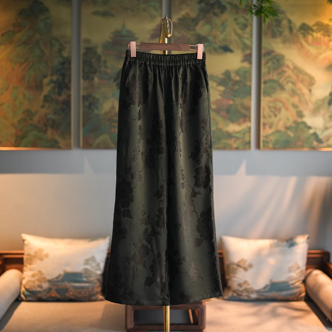 蓝大【轻盈​​】新中式桑蚕丝休闲裤5585