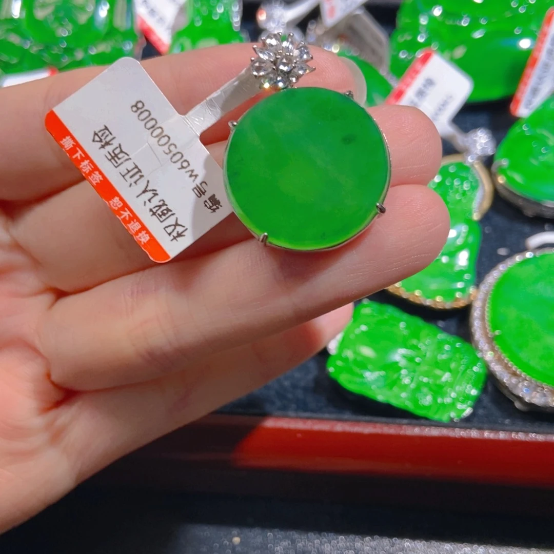 翡翠银S925镶嵌吊坠(不含链)