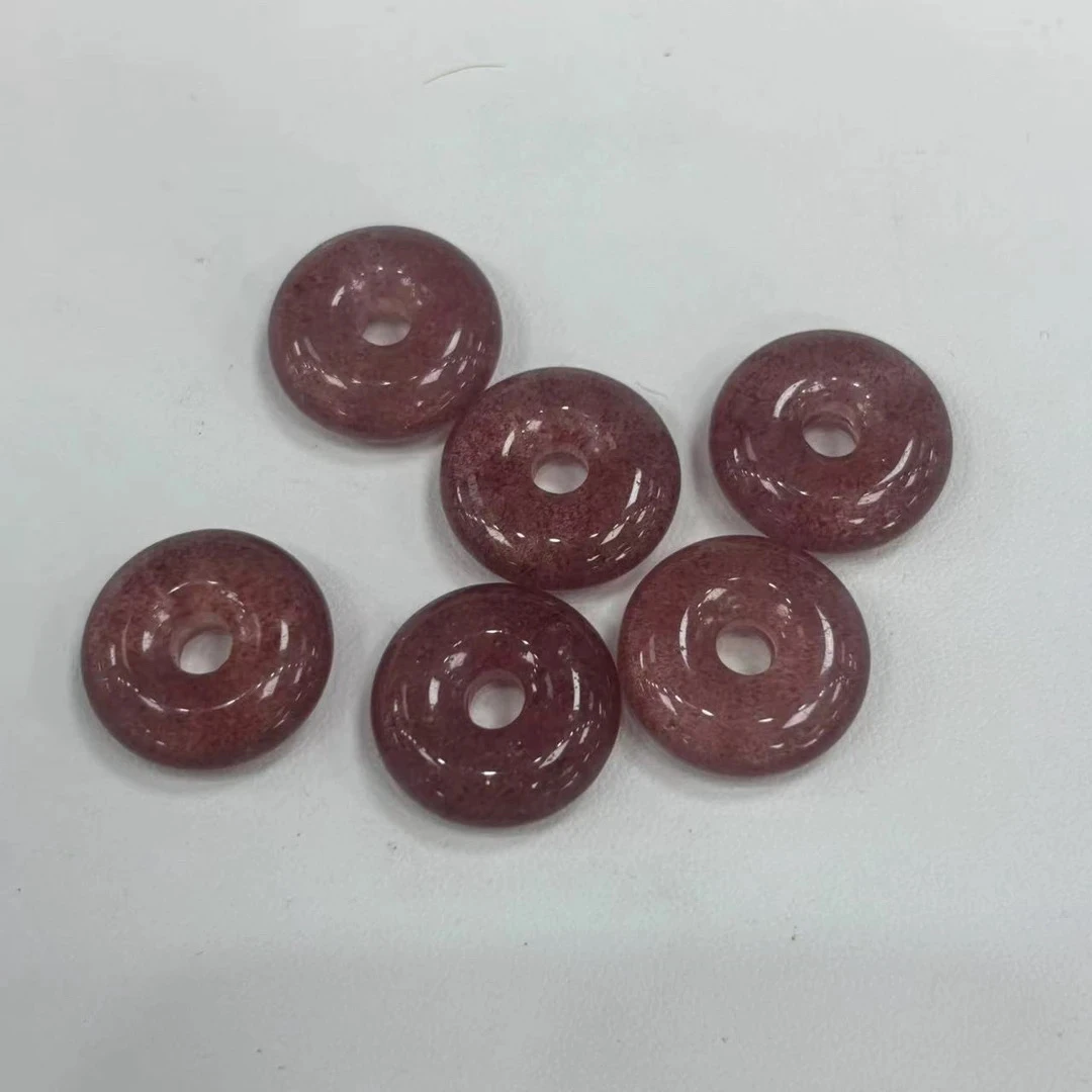 【书记甄选】天然草莓晶平安扣吊坠 多样性发一 件 BB377