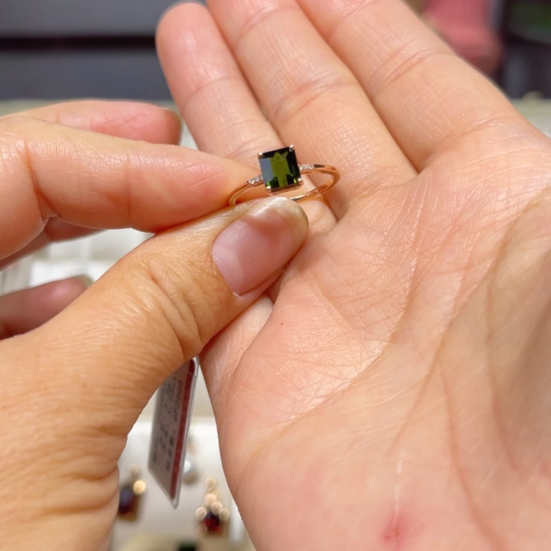 碧玺戒指18K金镶嵌陆*