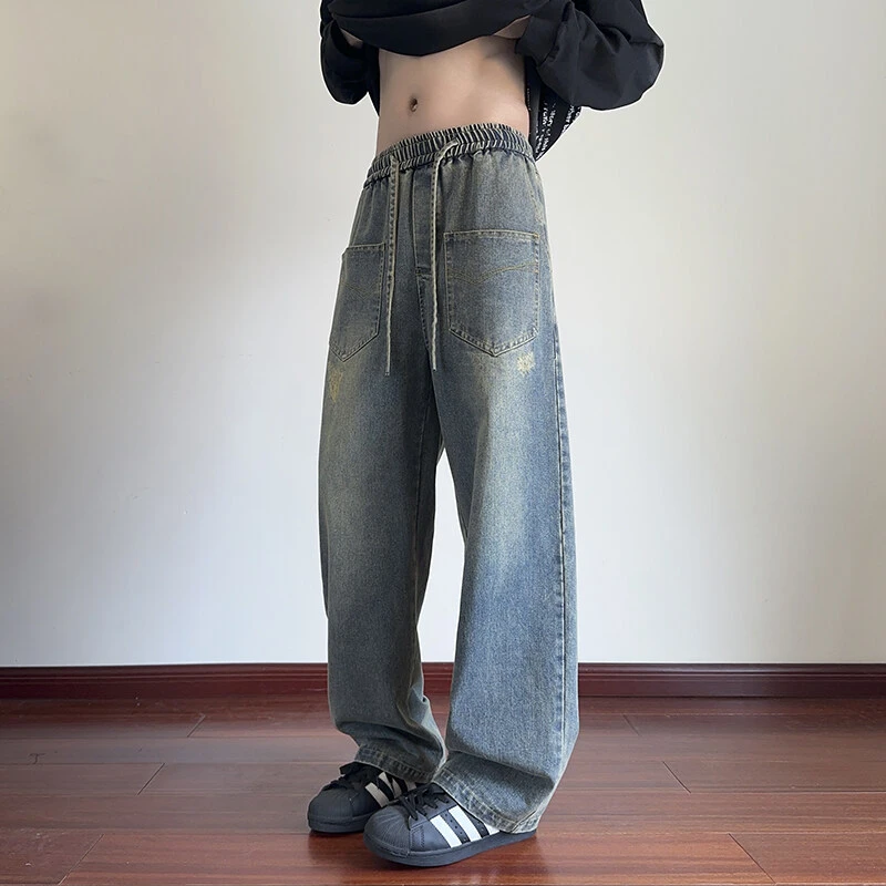 引创牛仔裤子男春季新款复古水洗百搭青少年直筒牛仔裤男显瘦长裤