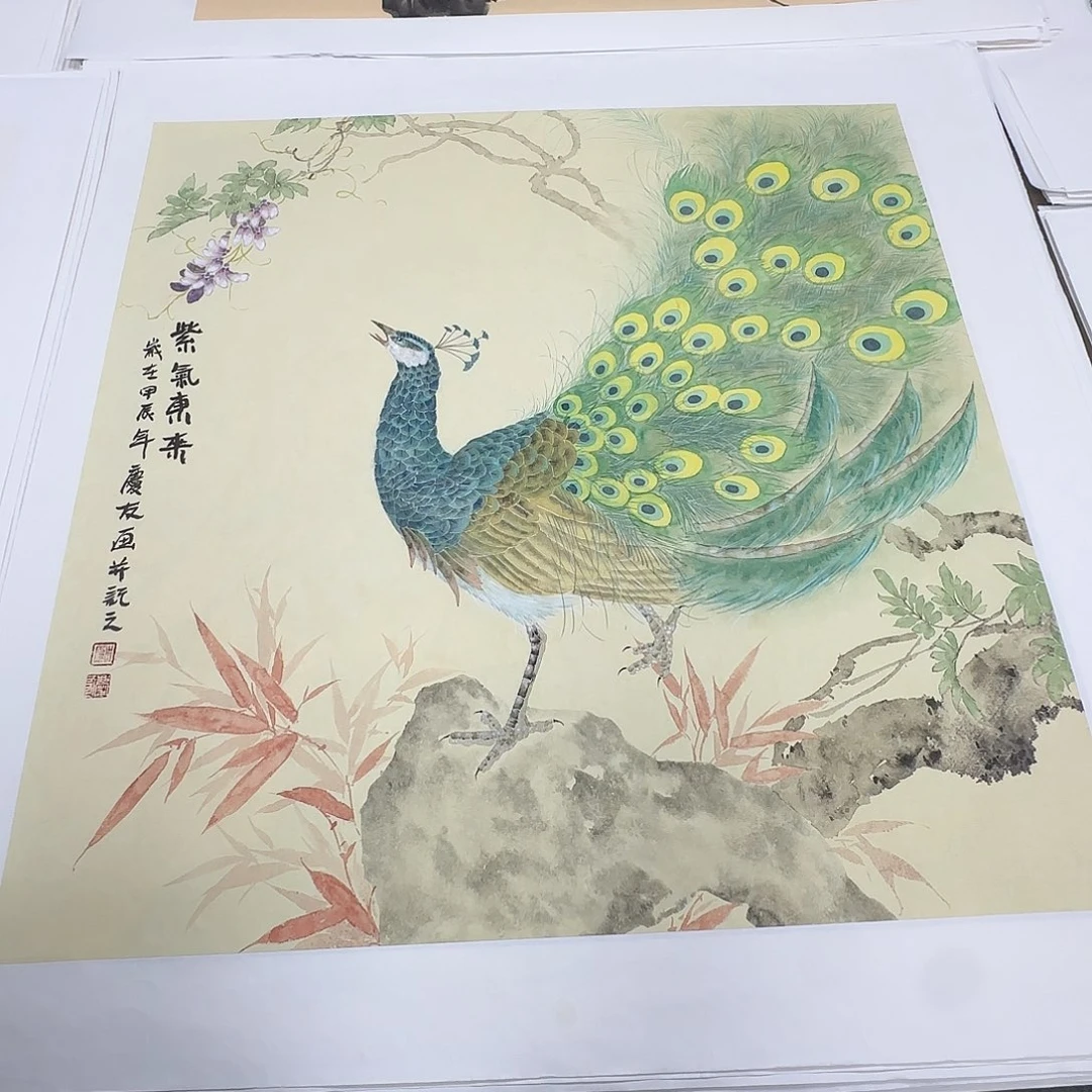 国画68*68纯手绘李庆友