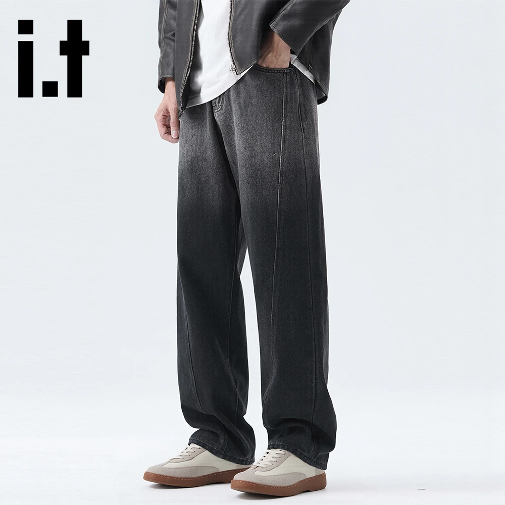 it:CHOCOOLATE牛仔裤男2025秋季新款宽松直筒时尚潮牌休闲阔腿裤