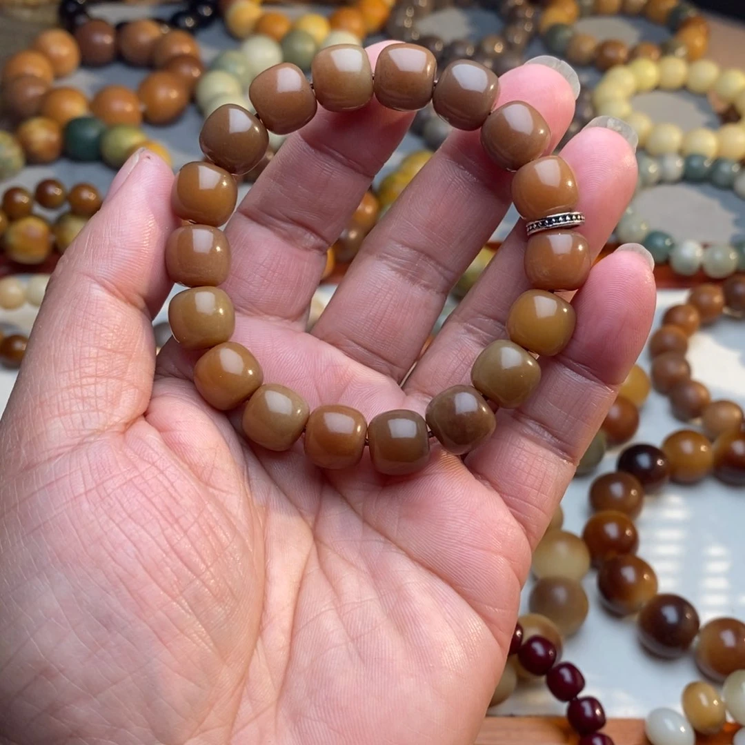 菩提根/象牙果吊坠12mm老型桶棕色老籽